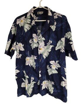 Men's XL Aloha Republic Flora Hawaiian Button Shirt Short Sleeve Made in USA